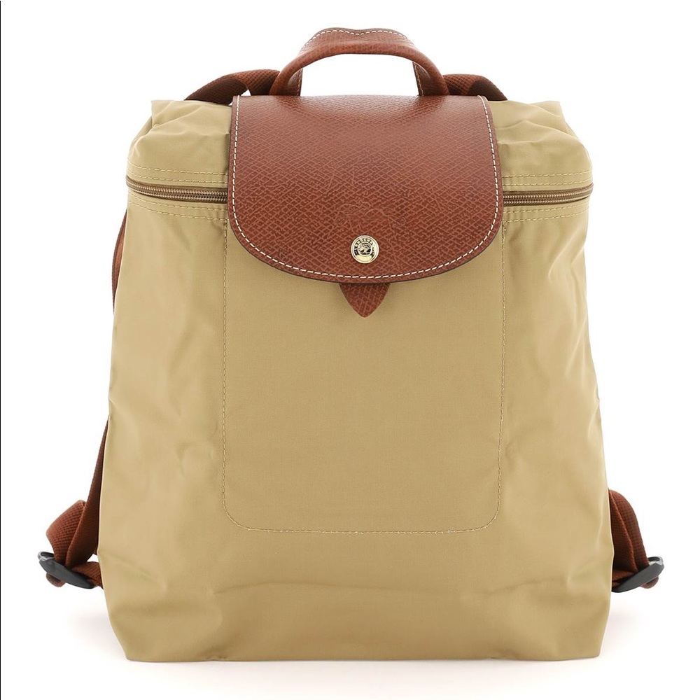 Longchamp Nylon and Leather le Pilage Original Backpack in Beige